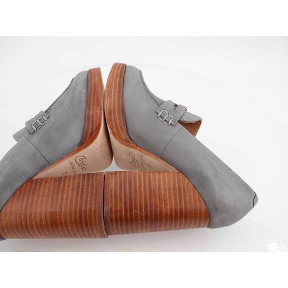 Candie's Hiss Penny Loafer Platform Chunky Blue Leather Block Wooden Heel Size 6 - Picture 9 of 13